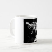 Mug Tigre noir et blanc Pop Art (Devant gauche)