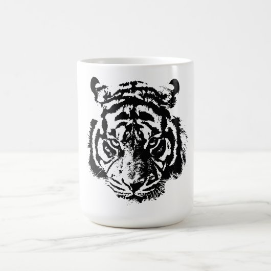 Mug Tigre noir et blanc Pop Art Motivation (Centre)