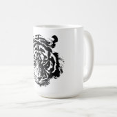 Mug Tigre noir et blanc Pop Art Motivation (Devant droit)