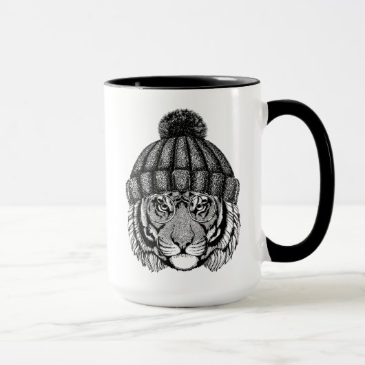 Mug Tigre prêt de mode d'hiver (Droite)