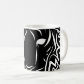 Mug Tigre tribal noir et blanc (Devant droit)