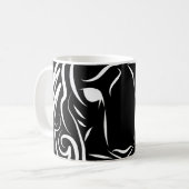 Mug Tigre tribal noir et blanc (Devant gauche)