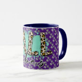 Mug Tigre violet tendance automne (Devant droit)