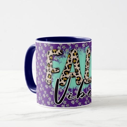 Mug Tigre violet tendance automne (Devant gauche)