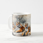Mug Tigres à l'aquarelle du repos (Devant gauche)
