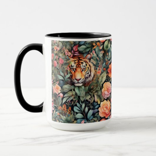 Mug Tigres, fleurs et feuillage (Gauche)