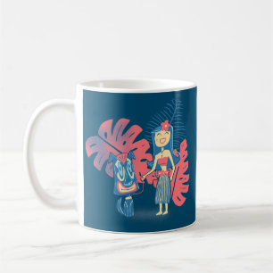 Mug Tiki Animaux tropicaux Island Cute Girl avec Tiki 