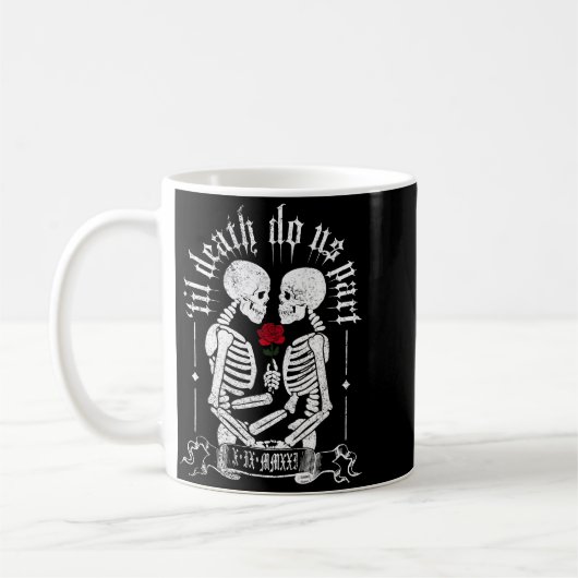 Mug Til Death Do Us Part Couple Skeleton Halloween Men (Gauche)