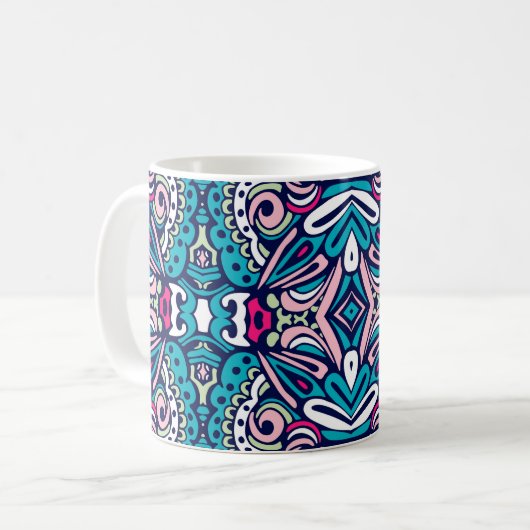 Mug Tiled ethnic pattern. Abstract geometric mosaic vi (Devant gauche)