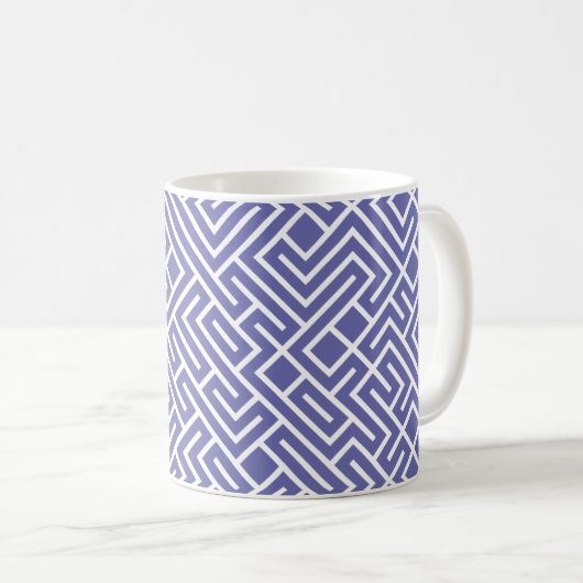 Mug Tiled Lines 10 PRINT Generative (Periwinkle Fill) (Devant droit)