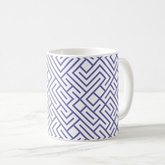 Mug Tiled Lines 10 PRINT Generative (Periwinkle Lines) (Devant droit)