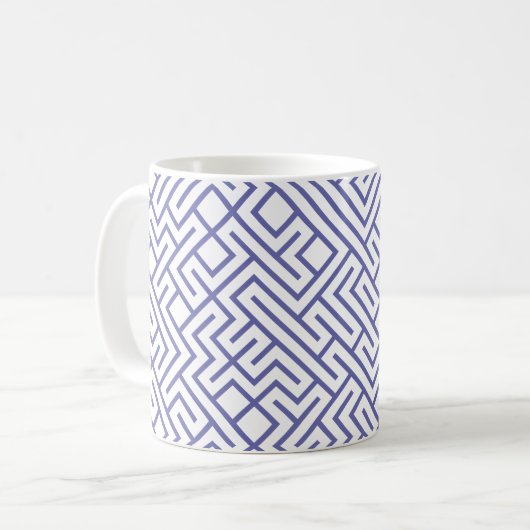 Mug Tiled Lines 10 PRINT Generative (Periwinkle Lines) (Devant gauche)