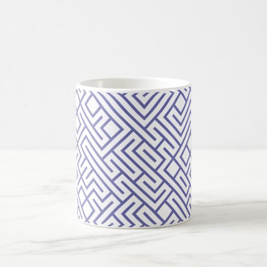 Mug Tiled Lines 10 PRINT Generative (Periwinkle Lines) (Centre)