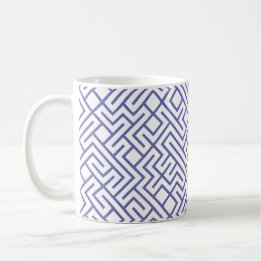Mug Tiled Lines 10 PRINT Generative (Periwinkle Lines)