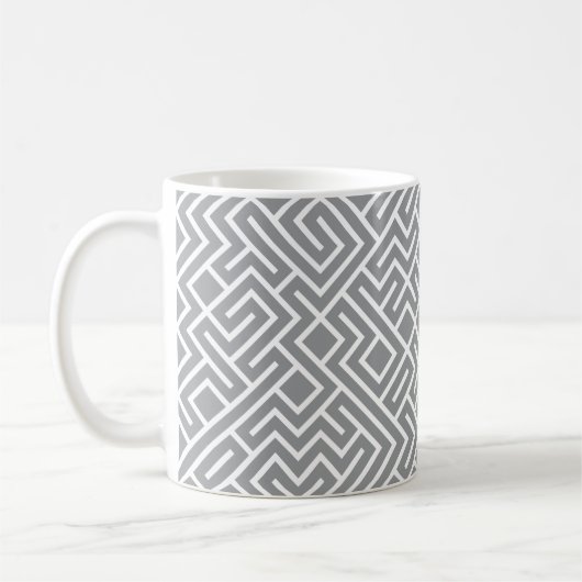 Mug Tiled Lines Generative (Grey Fill) Unique (Gauche)