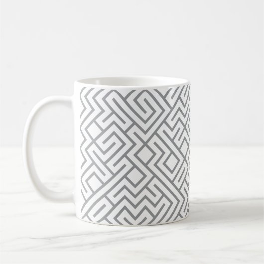 Mug Tiled Lines Generative (Grey Line) Unique (Gauche)