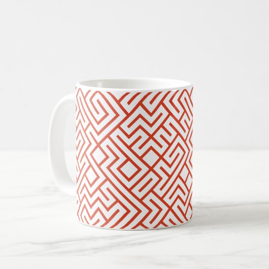 Mug Tiled Lines Generative (Tangerine Line) Unique (Devant gauche)