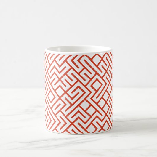 Mug Tiled Lines Generative (Tangerine Line) Unique (Centre)