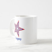 Mug Tilted Red White and Blue Patriotic USA Star (Devant gauche)