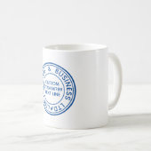 Mug Timbre bleu d'origine Créer votre propre texte Mod (Devant droit)