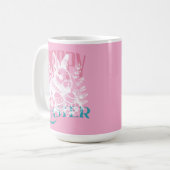 Mug Timbre de lapin de Pâques sauteur rose (Devant gauche)