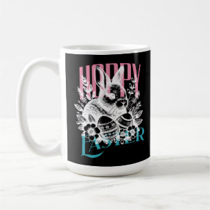 Mug Timbre de lapin de Pâques sautillant rose