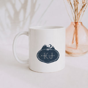 Mug Timbre de nature à monogramme Nom personnalisé