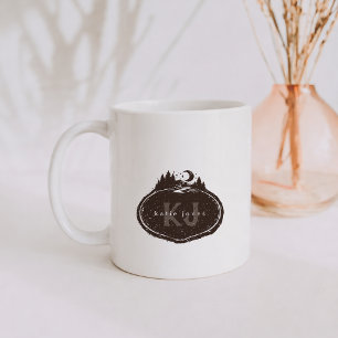 Mug Timbre de nature à monogramme Nom personnalisé