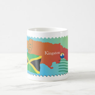 Mug Timbre de style carte de Jamaïque