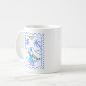 Mug Timbre postal de surf d'été 1 (Devant gauche)