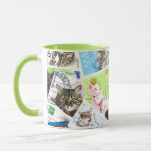 Mug Timbre-poste international de chat