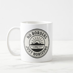 Mug Timbre Vintage – “Pas de frontières, juste des hor