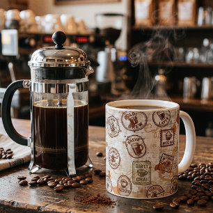 Mug Timbre Vintage Passeport Café