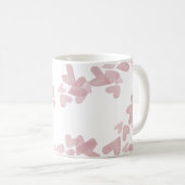 Mug Timbres de cœur à l'aquarelle Nom de script rose (Devant droit)