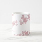 Mug Timbres de cœur à l'aquarelle Nom de script rose (Centre)