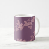 Mug Timbres de cœur à l'aquarelle Rose Script Nom Mauv (Devant droit)