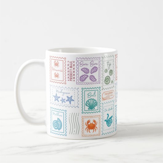 Mug Timbres de poste de voyage (Gauche)
