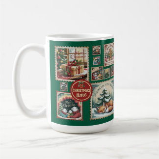 Mug Timbres Postaux Anciens Noël Temps Xmas