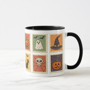 Mug Timbres rétro Halloween vintages