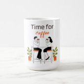 Mug Time for Coffee Cute Couple Illustratio Mug, 15 oz (Centre)
