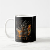 Mug Time To Stir T Funny Raccoon Retro Halloween Anima (Gauche)