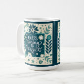 Mug Timing de Dieu Turquoise bleu Inspiration Citation (Devant gauche)
