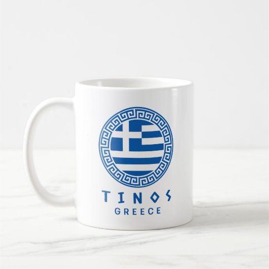 Mug Tinos Et Drapeau De La Grèce (Gauche)