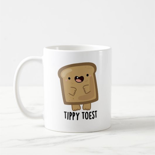 Mug Tippy Toest drôle Tippy Toe Toe Pun de pain (Gauche)