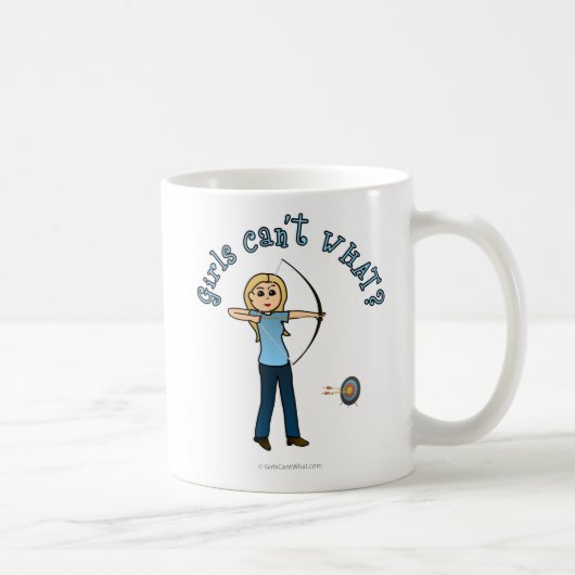 Mug Tir à l'arc blond en bleu (Droite)