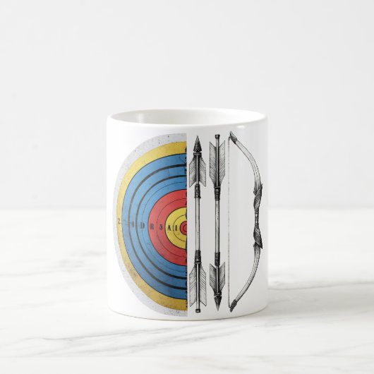 Mug Tir à l'arc Cible Bow et Arrow Retro (Centre)