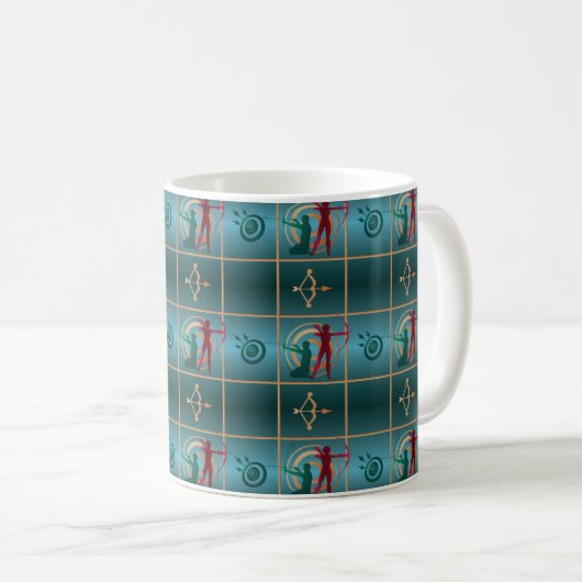 Mug Tir à l'arc et flèche - Motif vert (Devant droit)