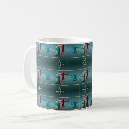 Mug Tir à l'arc et flèche - Motif vert (Devant gauche)