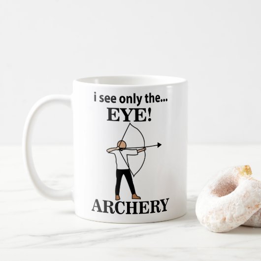 Mug Tir à l'arc Sport Arc Flèche Tir à l'arc (Avec donut)