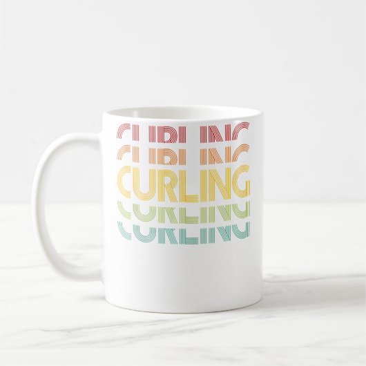 Mug Tir de Bâton de Curling sur Glace (Gauche)